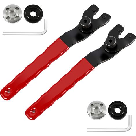 2PCS Clé à Molette de Meuleuse d'Angle, Clé à Broche Réglable 8-48 mm en Acier, Outil à Ergots pour Écrous de Blocage, Disques Abrasifs, Meules, Scies Circulaires et Atelier (1/5)