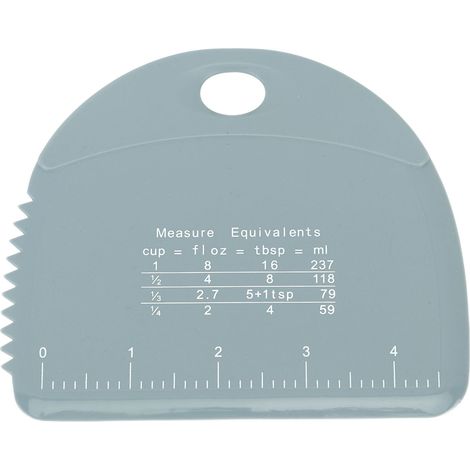 Racloir à pâte en silicone alimentaire, coupe-pâte, racloir de table, coupe-pâte multifonction pour gâteaux et pizzas, avec graduation grise (1/5)