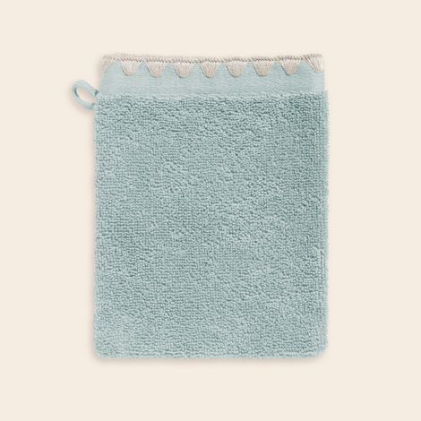 Gant de toilette en Éponge unie et point feston triangulaire NERYDA