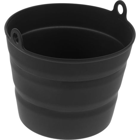 Doublure de Seau à Graisse Pliable et Facile à Nettoyer en Silicone Noir Protège des Fuites D’Huile Graisse pour Barbecue Rangement Facile, Hauteur Réglable, Accessoires pour Barbecue et Fumoir (1/5)