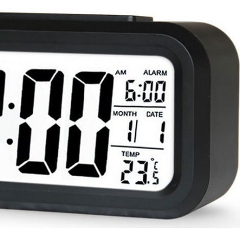 Réveil électronique style anglais à piles noires, rechargeable, lumineux, intelligent, réveil numérique LED créatif pour étudiants et enfants, cadeau (1/5)