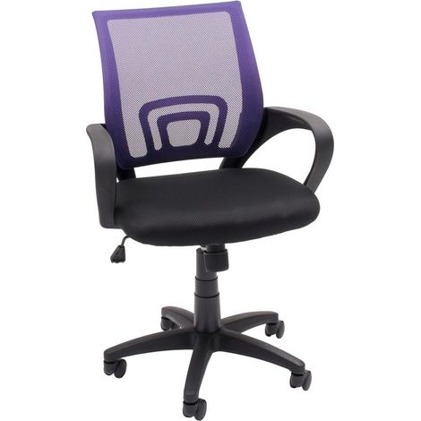 Silla de oficina, estudio o escritorio PRACTIK, con brazos y base giratoria, tela 3D, de 58x55x87/97 cm  PURPLE 60 (1/3)