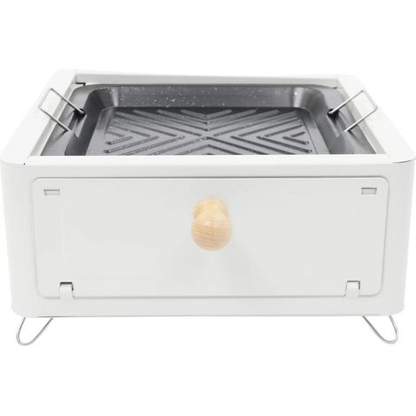 Réchaud de camping, Gril à charbon portable, Design de table, BLANC (1/2)