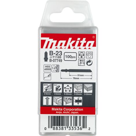 Lames pour scie sauteuse Makita T118B 100 unités