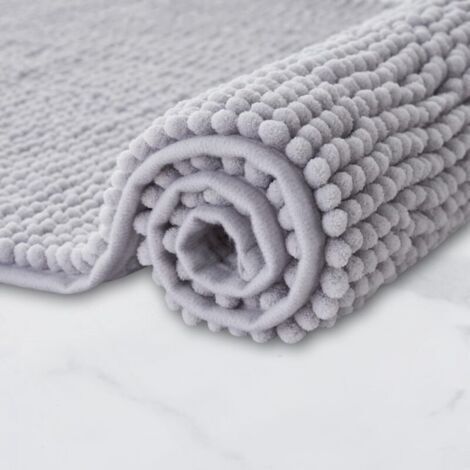 1 tapis de bain gris clair, 60 x 90 cm, antidérapant Super absorbant, lavable en machine Convient pour la salle de bain, la douche et la baignoire (1/5)