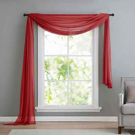 Attelage Horizontal pour Rideaux (Gaze), Transparent Bordeaux (1/5)