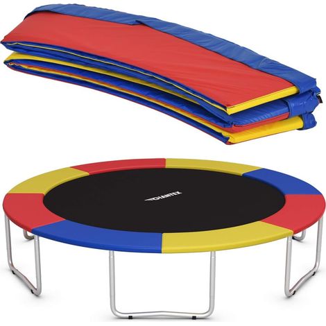 COSTWAY Coussin de Protection de Ressort pour Trampoline Ø 427 CM Pliable Bleu avec 12 Bandes Elastiques en PVC+EPE (1/5)