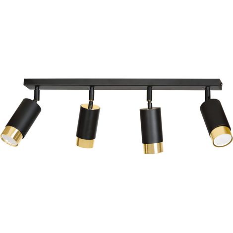 Plafonnier spot Emibig HIRO 4xGU10 orientable métal noir/or (1/5)