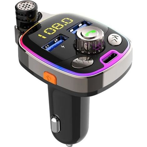 Transmetteur fm Bluetooth, Voiture Chargeur Lecteur MP3, ARTIZLEE Adaptateur Radio Sans Fil Kit Émetteur, Lumière ambiante (1/3)