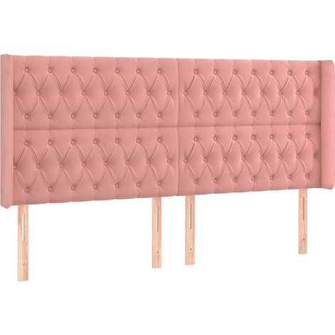 Maison Exclusive - Cabecero con orejas de terciopelo rosa 183x16x (1/5)