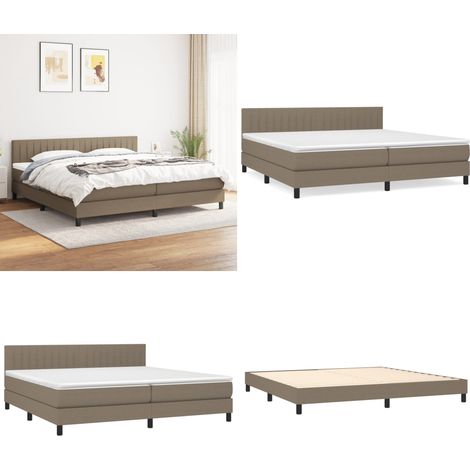 Boxspringbett mit Matratze Taupe 200x200 cm Stoff - Boxspringbett - Doppelbett - Bettenrahmen - Schlafsystem - Tapete - Home & Living