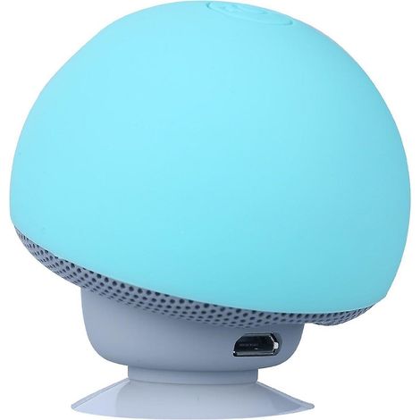 Mini enceinte Bluetooth sans fil étanche en forme de champignon - Bleu clair