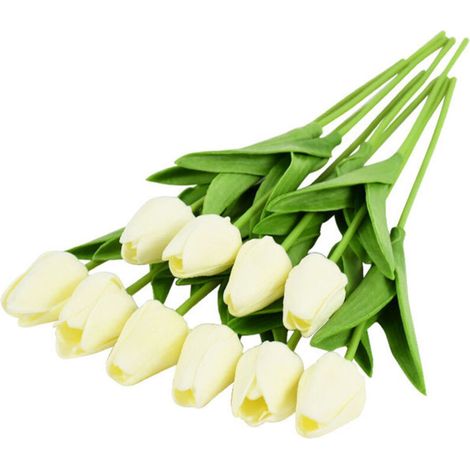 XEPHO Fleurs Artificielles Fausse Fleur Tulipe Real Touch Pour Salle De Mariage Maison Hôtel Décoration De Fête Et Diy Décor (12 Pcs) (1/5)