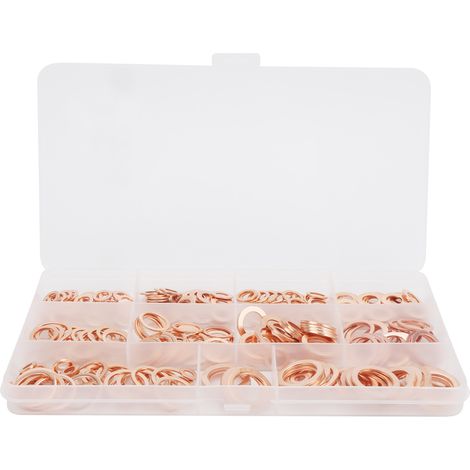 Lot assorti de 300 pièces de quilles métalliques et rondelles en cuivre rouge pour joints d'étanchéité, M5-M16