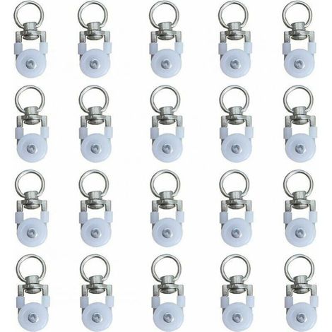 20 pieces curtain track rollers, track rollers, curtain rod rollers, low noise pulley, double roller for window curtain tracks, for window curtain tracks (1/4)