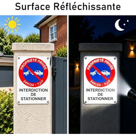 Panneau Stationnement Interdit Aluminium Réfléchissant-20×30cm (1/3)