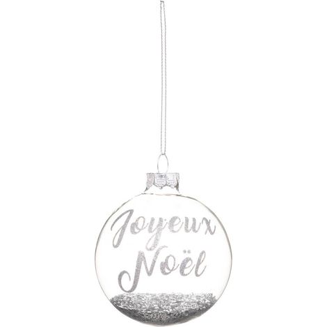 Weihnachtskugel 70mm silbergelb aus Glas - Feeric lights & christmas