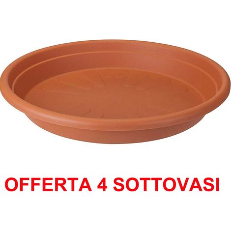 ELHO OFFERTA 4 SOTTOVASO UNIVERSAL SAUCER ROUND 25CM TERRA