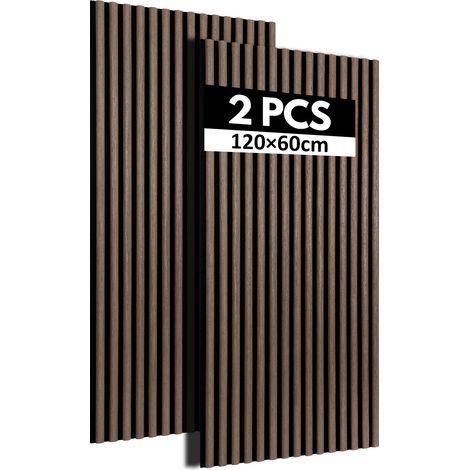 Wolketon 2 Stück halbrunden Akustikpaneel Wandpaneel Moderne Wandpaneele  Akustik HolzwandHolz MDF Wandpaneele 120x60x2.1cm Walnuss