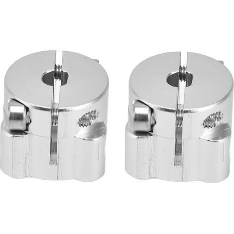 Lot de 2 colliers de serrage en alliage d'aluminium à alésage en D haute résistance pour la fixation d'arbres et de colonnes avec un trou central de 6,35 mm (1/4 po). (1/5)