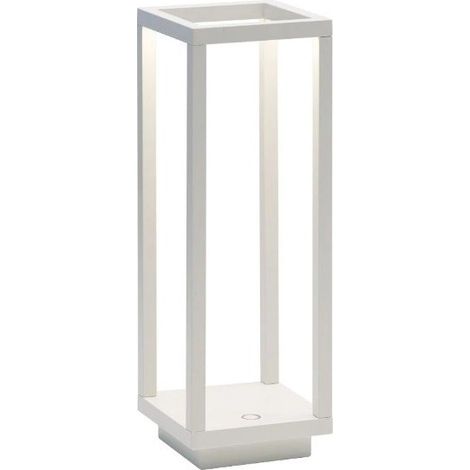 Lanterna Home da tavolo Bianca a Led da 2,2w a batteria IP54 Zafferano 3000K 12h massima potenza in alluminio