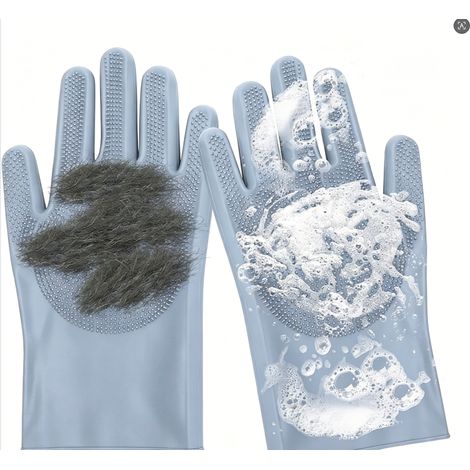 Gant Toilettage Chien - 3000 Picots Silicone - Pour Chat Et Chien - À Sec Ou Mouillé - 1 Paire (1/5)