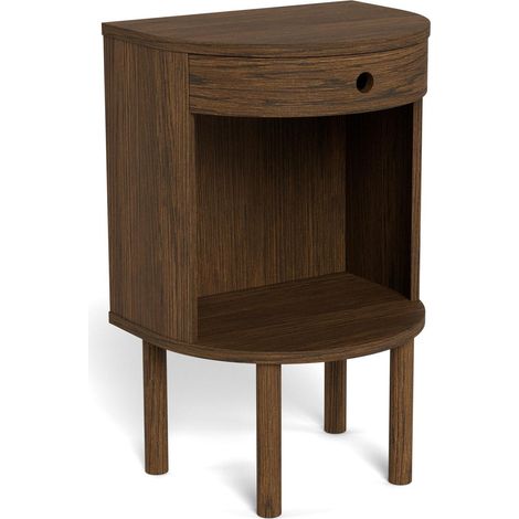 Mesilla de noche Norsica 987, Roble oscuro, Número de cajones: 1, Número de puertas: 0, 60x40x32cm, Chapa de madera natural (1/5)