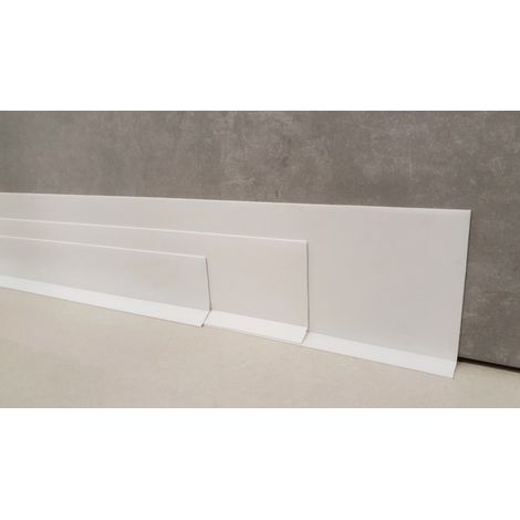 Madeinnature – Plinthe souple autoadhésive en PVC – Colle sèche professionnelle – Résistante à l'eau et aux moisissures – Hauteur 50 mm – Longueur 10 mètres – Blanc (1/5)