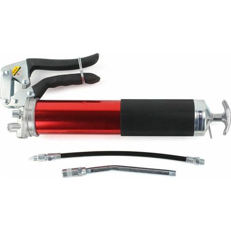 Pistolet graisseur manuel à pompe à graisse, adapté aux cartouches standard de 400 g, avec tuyau flexible et rallonge rigide- (1/5)