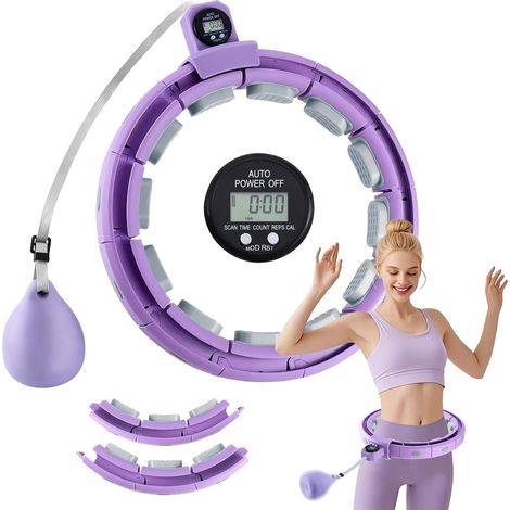 Intelligenter Hula-Hoop-Reifen – 18 Knoten – ABS-Kunststoff – mit Zähler und Gewichtsball – für drinnen und draußen – verstellbare Größe (1/5)
