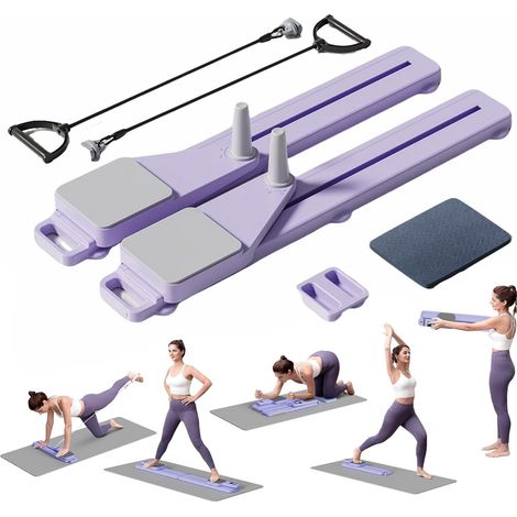 Ensemble Pilates Reformer 8 en 1 amélioré avec planche d'exercice, équipement Pilates, bandes de résistance, exercices abdominaux (1/5)