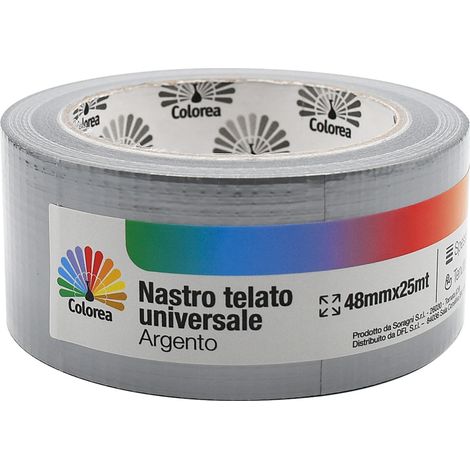 Nastro Telato Universale Colorea Argento 18 Pezzi 48 x 25 mt