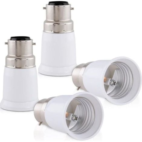 4x socket adapter - B22 to E27 socket converter - Bayonet base lamp holder adapter for halogen LED bulbs