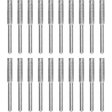 20 Piece Chainsaw Sharpener Milling Cutter Grinding Head Chainsaw Grinding Head Rotary File Sharpening Tool Set Kit (4mm - Silver) (1/5)