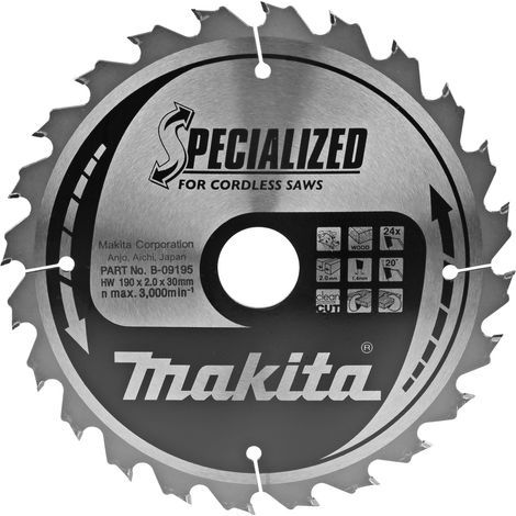 Makita Kreissägeblatt SPECIALIZED 190 x 30 mm • 24 Zähne • Holz