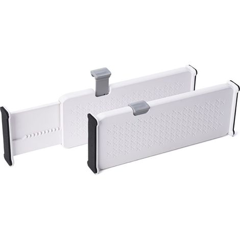 Set of 5 plastic drawer inserts, 10.2 cm high, adjustable (28–43.2 cm), extendable drawer inserts for clothing for organization and storage (1/5)
