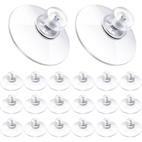 Ventouses en plastique 40 mm en PVC transparent. support adhésif puissant avec écrou à vis pour pare-soleil de voiture. tissu. verre. porte. fenêtre. salle de bain (20 pièces) (1/4)