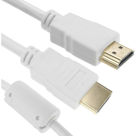 BeMatik - Câble de vidéo HDMI 2.0 Ultra HD 4K TV mâle à mâle blanc 1 m (1/4)