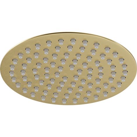 Colore Round Brushed Brass 200mm Thin Fixed Shower Head (1/5)