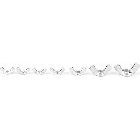 100 écrous papillon M3/M4/M5/M6/M8/M10/M12 en acier au carbone galvanisé (1/5)