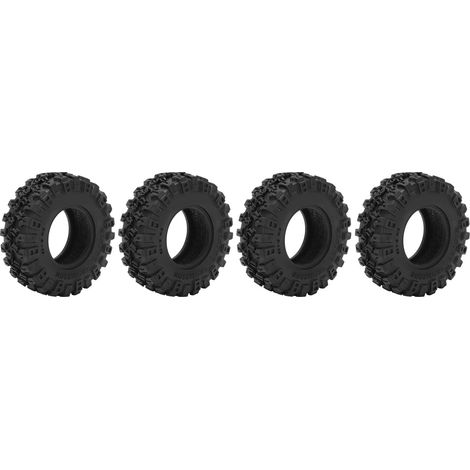 Lot de 4 pneus en caoutchouc noir résistants pour voitures RC Axial SCX24 AXI00002, SCX24 AXI00001 et SCX24 AXI90081 (échelle 1/24). (1/5)
