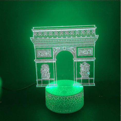 Lampe de chevet LED 3D Arc de Triomphe de Paris à changement de couleur (1/2)