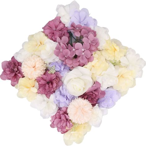 Künstliche Blumenwandpaneele, künstliche Seidenrosen, Hochzeitsdekoration, Bühnenhintergrund, 38 x 38 cm, Lila