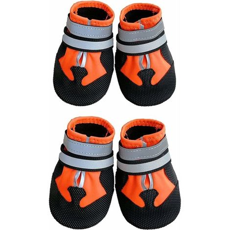 Botas protectoras para perros, botines para perros, paquete de 4 zapatos impermeables para perros, para Beagle, Bulldog pequeño, Cocker Spaniel, Corgi (S) (1/5)