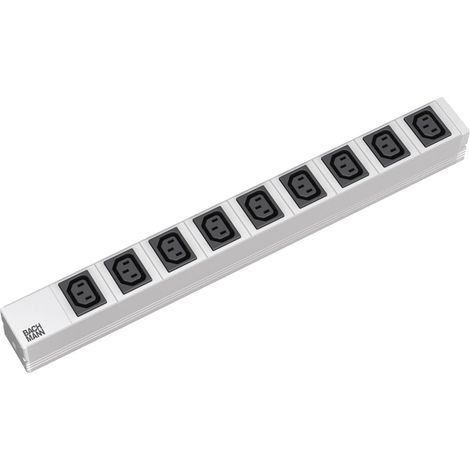 'BACHMANN 19STECKDOSENLEISTE 9 X C13 PRISE RACCORDEMENT C20 LUMIÈRE GRIS, 1 PIÈCE, 333.6163