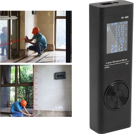 Neuer wiederaufladbarer tragbarer Infrarot-Entfernungsmesser mit 40 Metern Reichweite, aus Aluminiumlegierung, hohe Präzision, elektronisches Lineal und elektronische Wasserwaagenfunktion. (1/5)