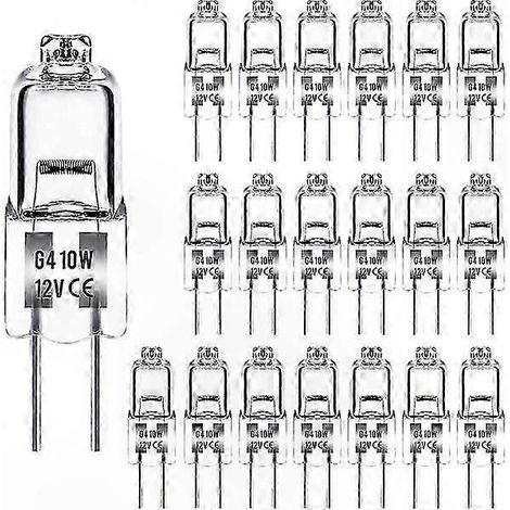 Ampoules halogènes G4 10W 12V blanc chaud - Lot de 20, éclairage lumineux et durable (1/5)
