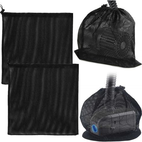 2 Pieces Pump Mesh Bag, Mesh Water Pump Filter Bag, Pump Barrier Bag, Pump Protection Bag, With Drawstring For Biological Pond Filters (45 x 45 Cm)