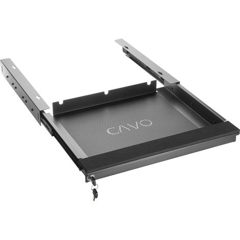 CAVO Laptop Schreibtischschublade schwarz abschließbar Tischschublade für den Unterbau 480 x 446 x 55 mm
