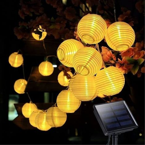 Lampe solaire LED, Guirlande Lumineuse Solaire, Bande LED, Guirlande Lanterne, 6,5 m, 30 Lichter, warmweiß, KINSI (1/5)